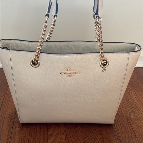 Coach Ivory Leather Marlie Tote - Picture 1 of 7